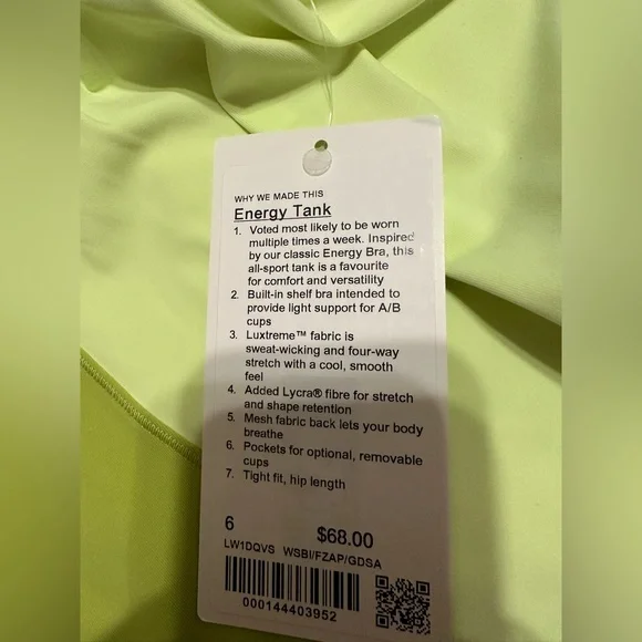 Lululemon Energy Tank - Picture 7 of 9